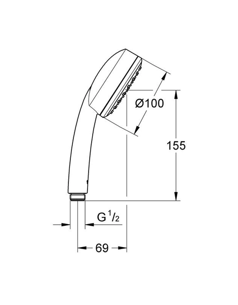 Ручной душ GROHE New Tempesta Cosmopolitan 100 I, хром (26082002)