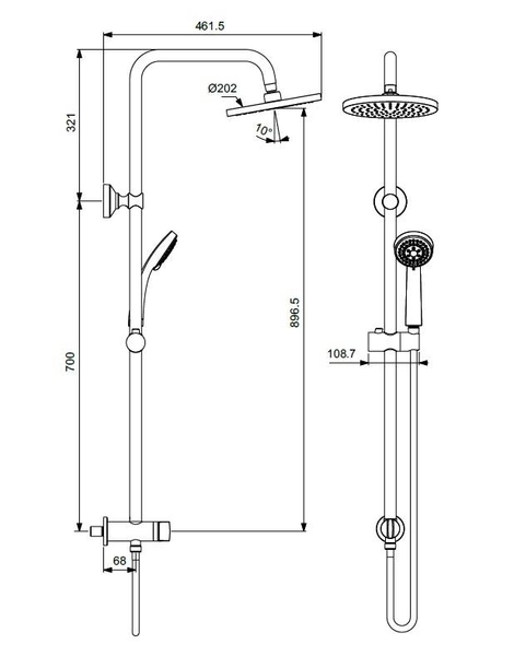 Душевая система Vidima Balance, хром (BA273AA)