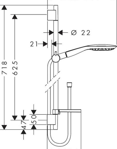 Душевой набор Hansgrohe Raindance Select E 150 3jet / Unica'S Puro 0,65 м (27856400)