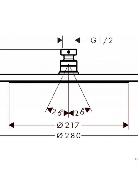 Верхний душ Croma 280 Air 1jet, полированное золото Hansgrohe 26220990