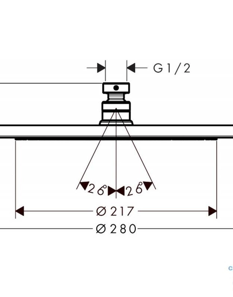 Croma Верхний душ 280 1jet,шлифованная бронза