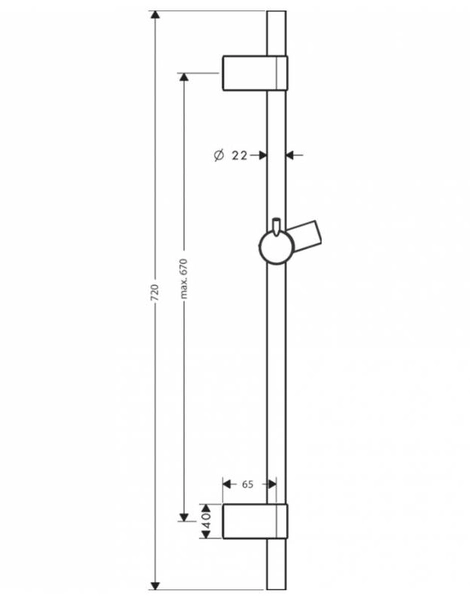 Душевая штанга Hansgrohe Unica S Puro Reno 72 см (28662000)