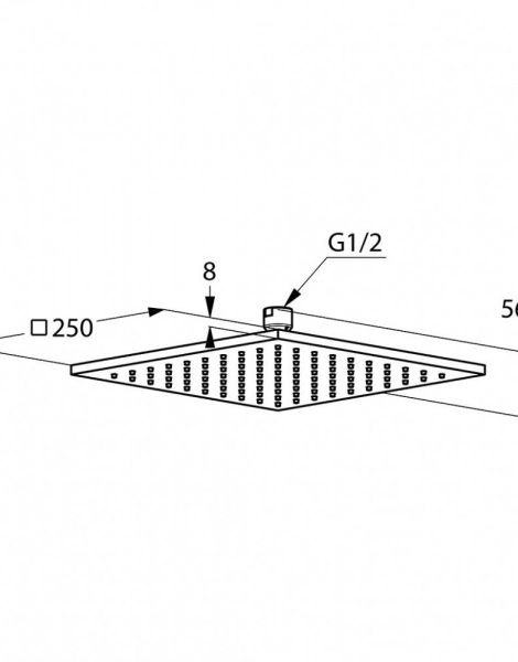 Верхний душ Kludi A-Qa 250х250 квадрат, хром (6442505-00)