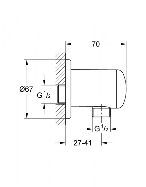 Подключение для душевого шланга GROHE Relexa, хром (28671000)