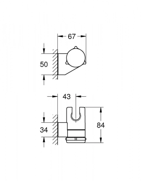 Держатель ручного душа Grohe Tempesta Хром (27595000)