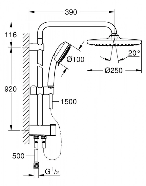 Душевая колонна Grohe Tempesta Cosmopolitan System 250 (26675000)