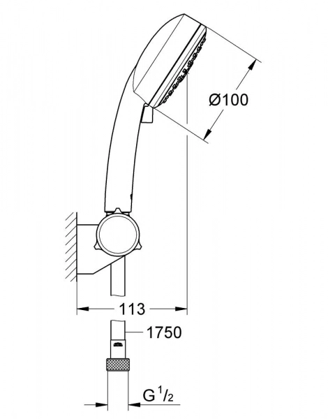 Душевой набор Grohe Tempesta Cosmopolitan 100 Хром (27584002)