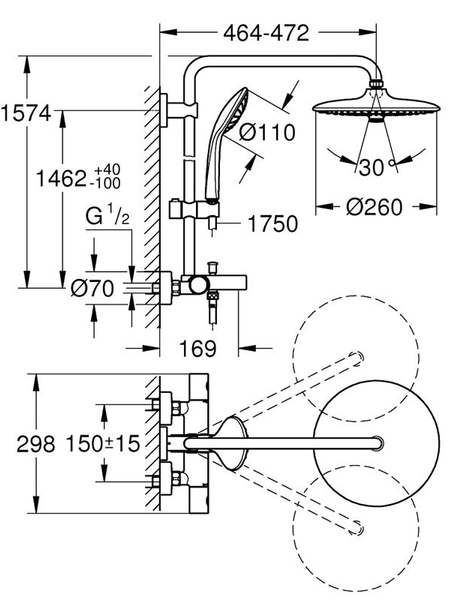 Душевая колонна Grohe Euphoria 260 (27475002)