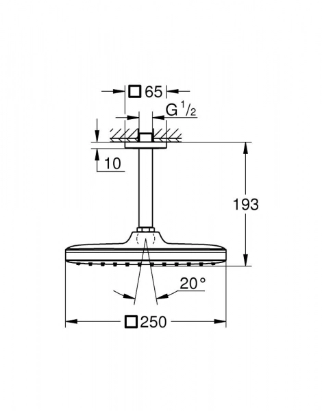 Верхний душ Grohe Tempesta 250 (26683000)