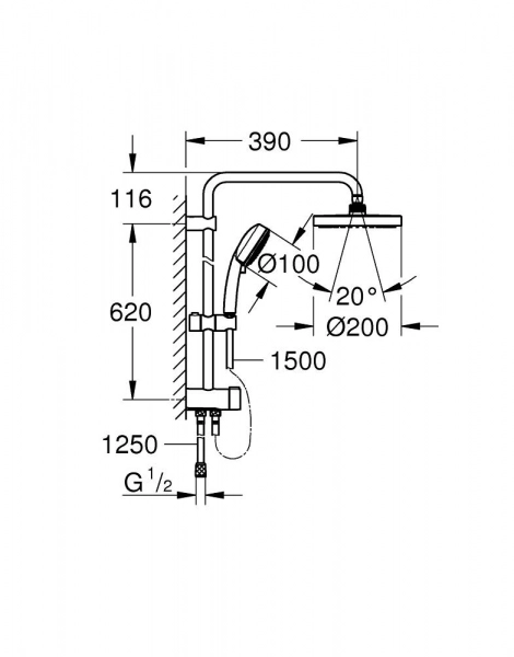 Душевая колонна Grohe Tempesta Cosmopolitan Хром (27394002)