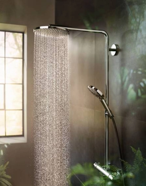 Душевая колонна Hansgrohe Raindance Select S Showerpipe 240 1jet PowderRain, с термостатом, шлифованная бронза