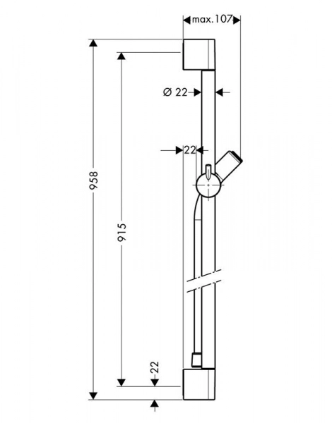 Душевая штанга Hansgrohe Unica C 90 см со шлангом (27610000)