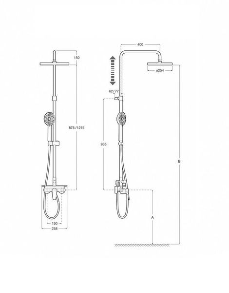 Душевая колонна Roca EVEN-M со смесителем (7.5A97.9.0C0.0)