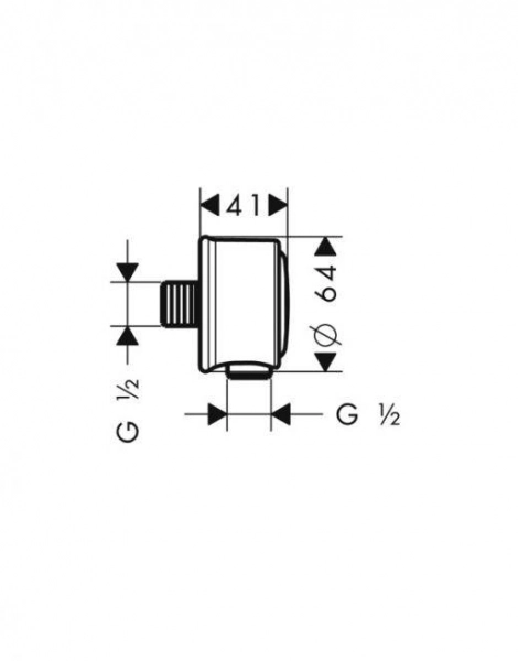 Шланговое подсоединение Axor Montreux Fixfit ½’, хром (16884000)