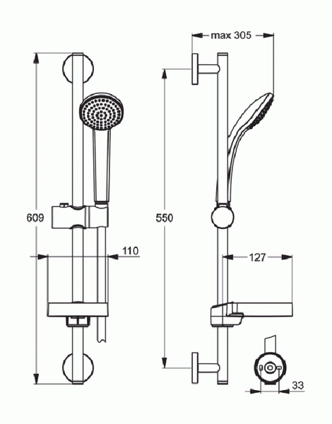 Душевой набор Ideal Standart IDEALRAIN SOFT S1 (B9501AA)