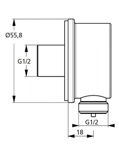 Подключение для душевого шланга Ideal Standard Idealrain L1 B9448AA 1/2