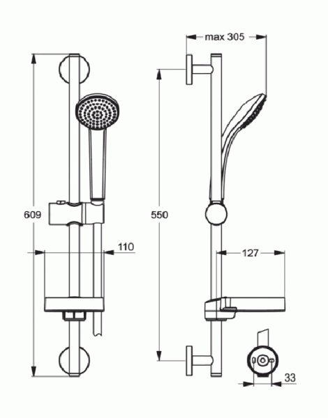 Душевой набор Ideal Standart IDEALRAIN SOFT S3 (B9503AA)