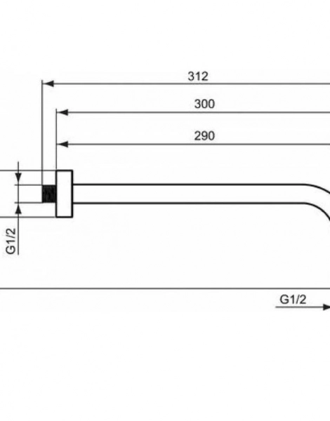 Держатель верхнего душа Ideal Standard IDEALRAIN L1 настенный 300 мм, металлический (B9444AA)